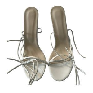 NWT White Strappy Sandals no size on sandals see size chart and measurements